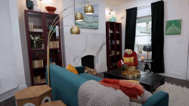 blue and red furniture