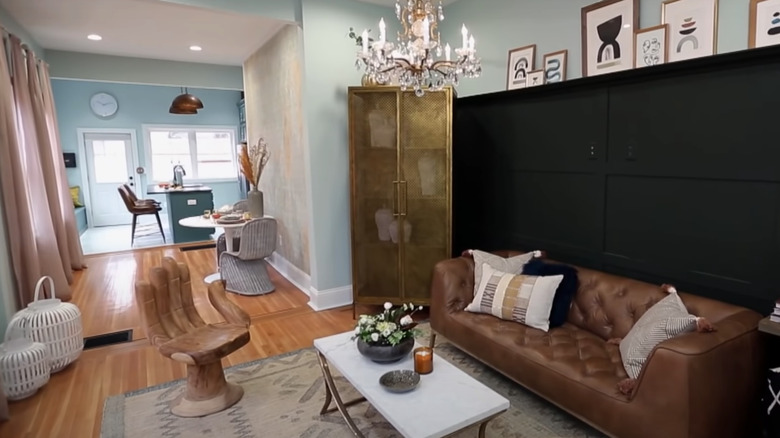 hand-shaped chair in living room