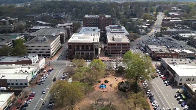 Aerial view of Johns Creek downtown