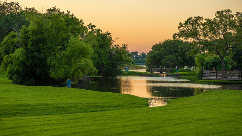Creek in League City, Texas at sunset
