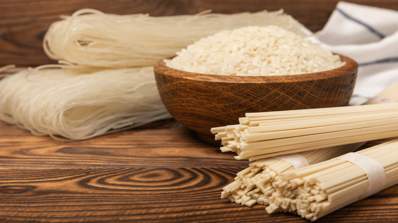 Rice and varieties of noodles