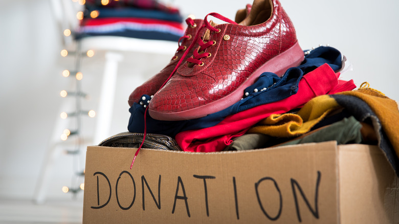 shoes in donation box