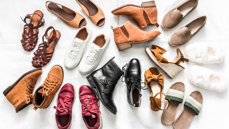 mix of boots and sandals