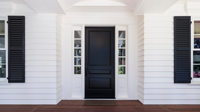 Darkly painted front door
