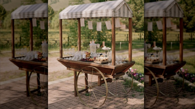large wheels on bar cart