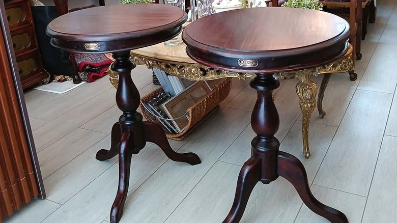 Vintage Mahogany Tripod Side Tables