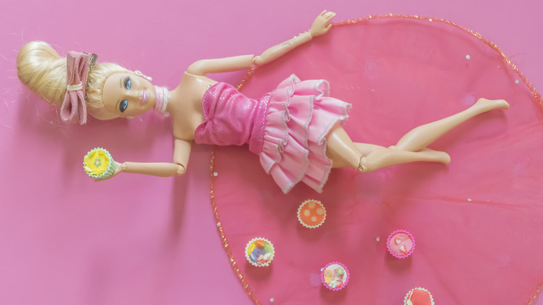 barbie doll pink background