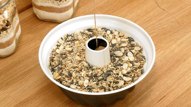 bundt pan filled with seeds