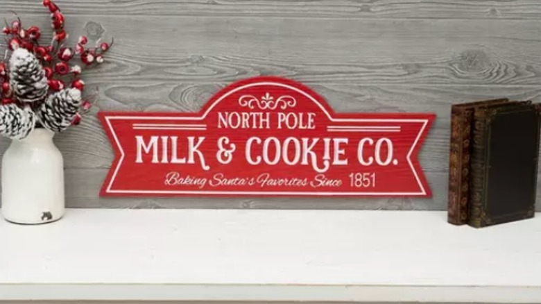 Milk and cookies sign