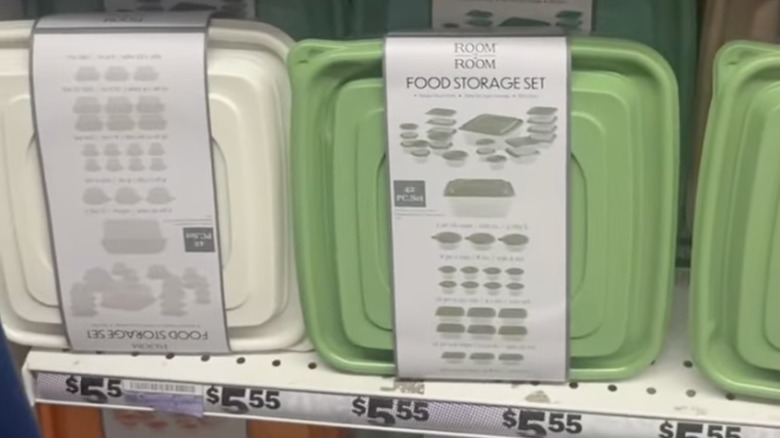 Food storage set on shelf