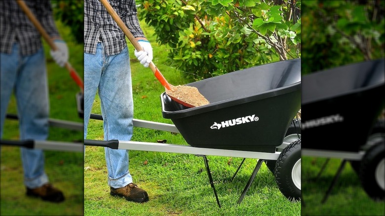 Husky 6 cu. ft. Dual-Wheel Poly Wheelbarrow