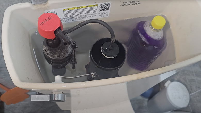 Fabuloso bottle in toilet tank