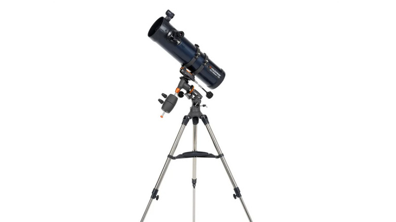 Celestron AstroMaster 130EQ Telescope against a white background