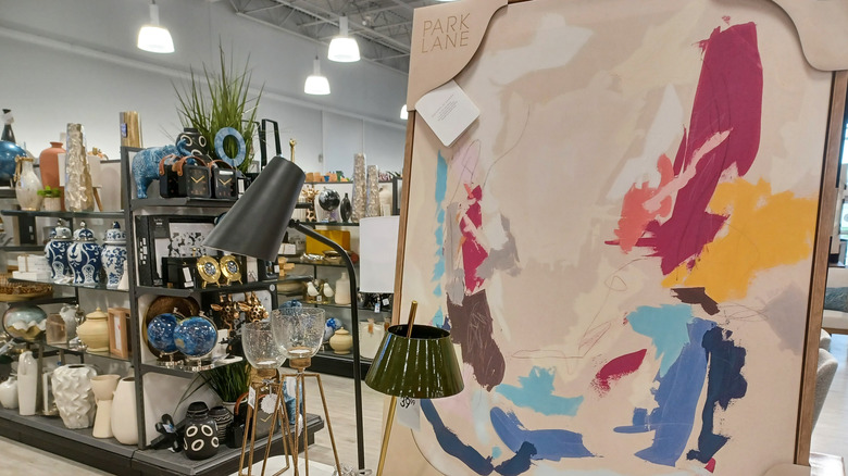 A commercially reproduced painting for sale in a home goods store