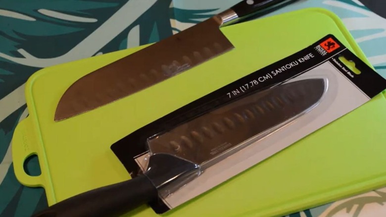 Royal Cutlery in package laying on a cutting board