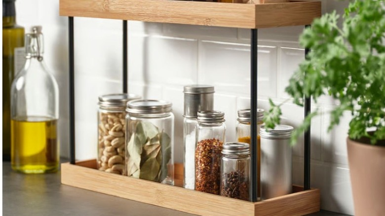 Kitchen countertop storage shelf