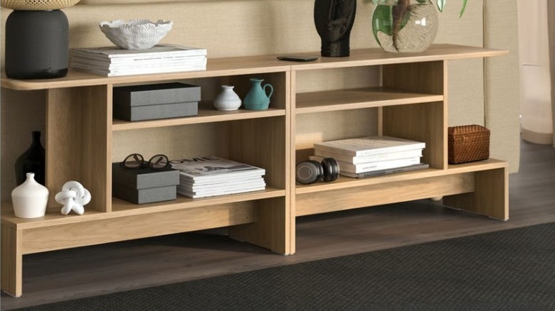 Open side table with multiple keepsakes