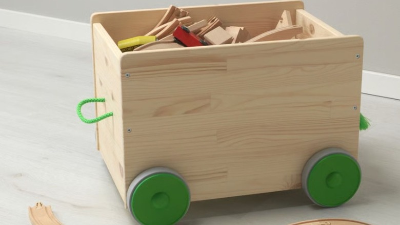 Toy room storage box with toys