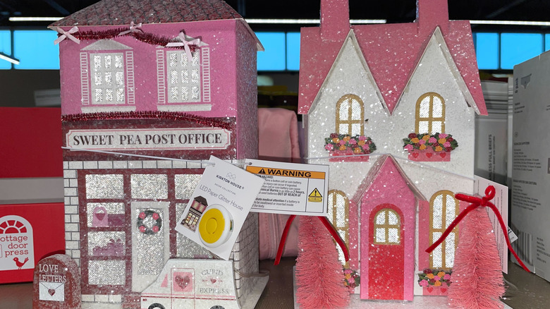 Two styles of light up houses for Valentine's Day