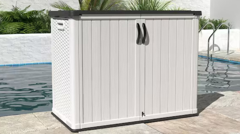 The white faux wood cabinet from Patiowell.