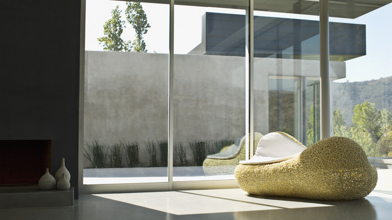 ultra-modern home with decorative chaise