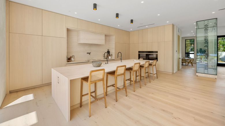 modern white oak kitchen
