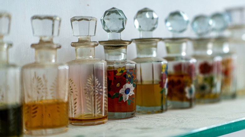 Collection of vintage perfume bottles