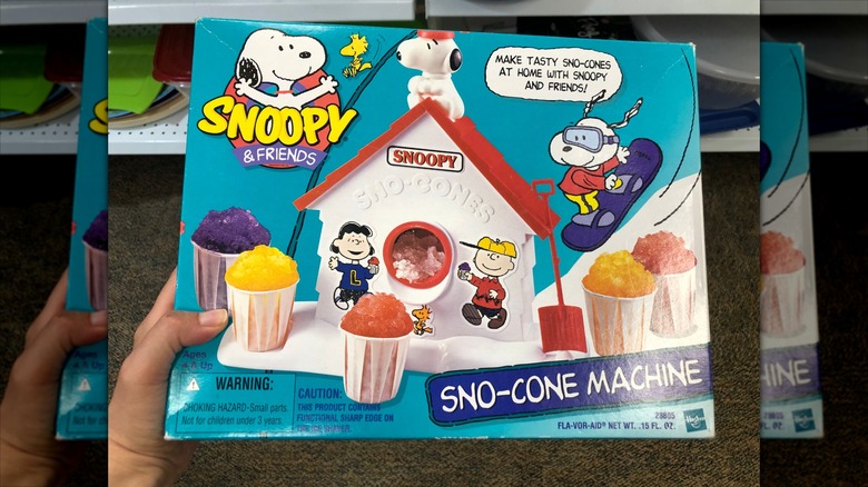 Someone thrifting a Snoopy Sno-cone machine