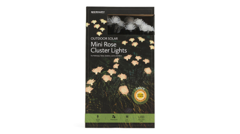 Merkury's Solar Mini Rose Cluster Garden Stake Lights on a white background