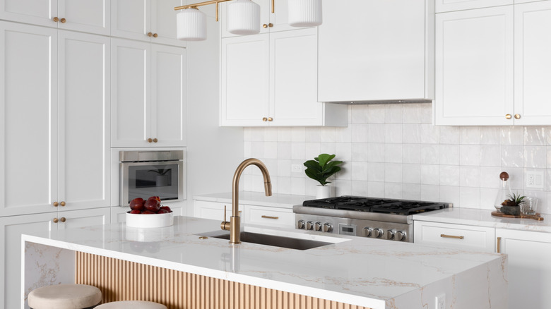 A white kitchen.