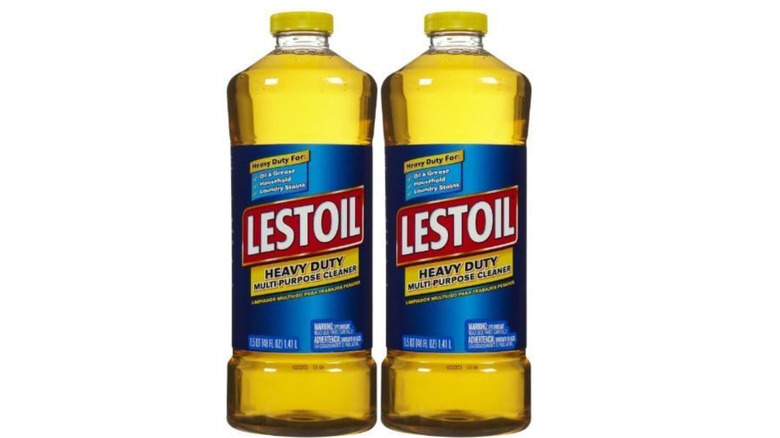Bottle of Lestoil sitting on a white background