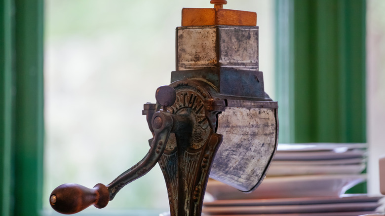 Vintage nut grinder with handle