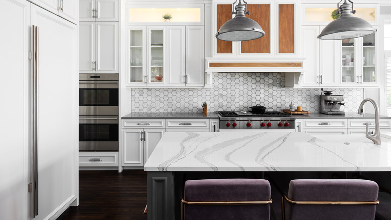 Modern kitchen with exposed appliances