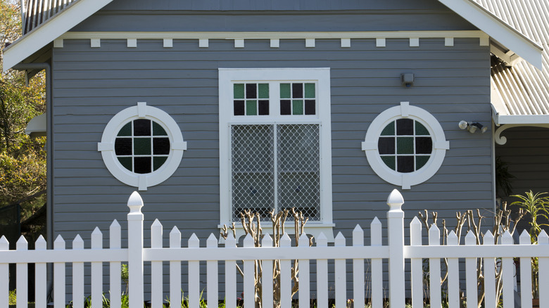 cottage with circular windows