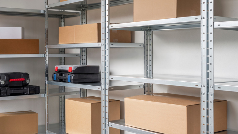 Storage area with empty shelves