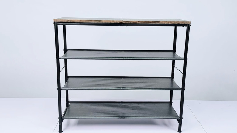 INGIORDAR 4-Tier Shoe Rack Organizer after being assembled