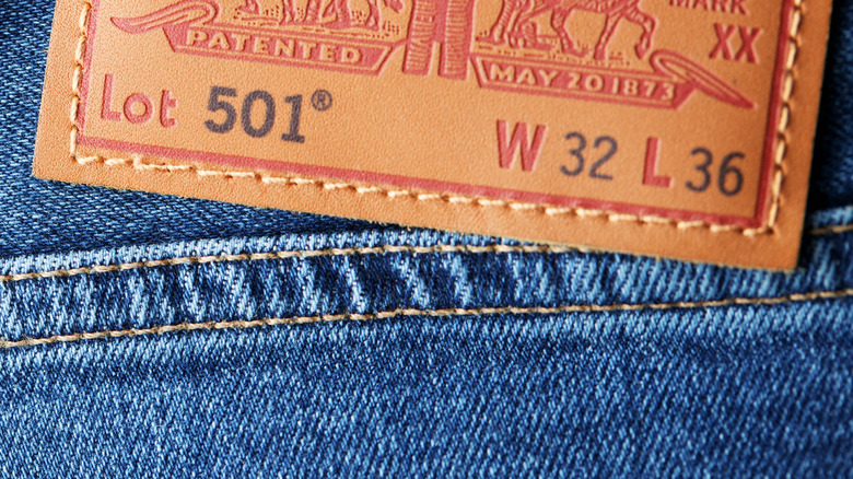 Levi's 501 jeans leather tag