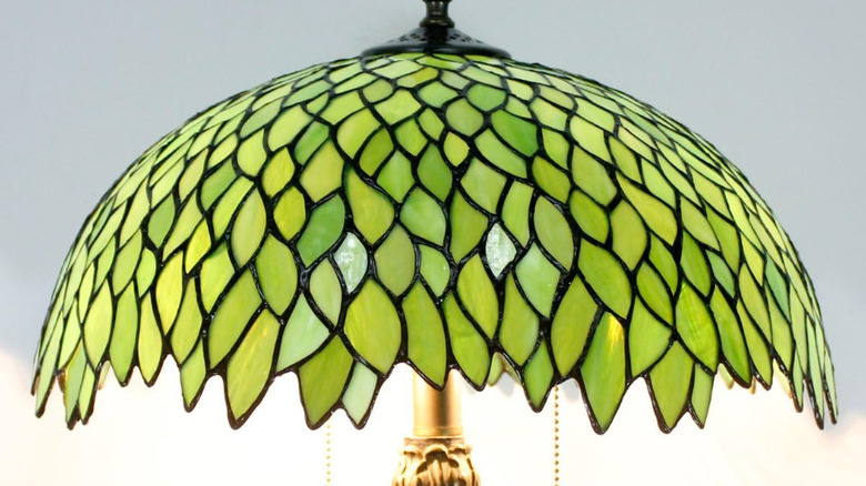 Werfactory lampshade against a green background
