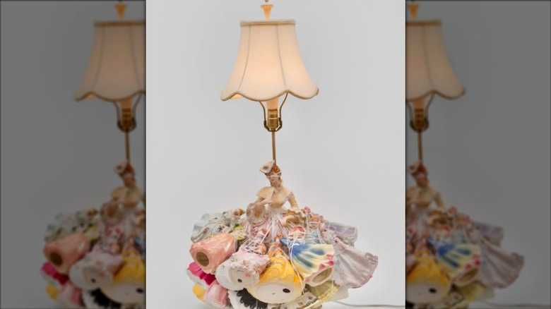 lamp created from multiple figurines