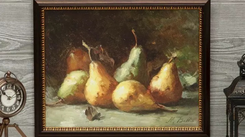 Still Life Pears canvas on a framed wall decor