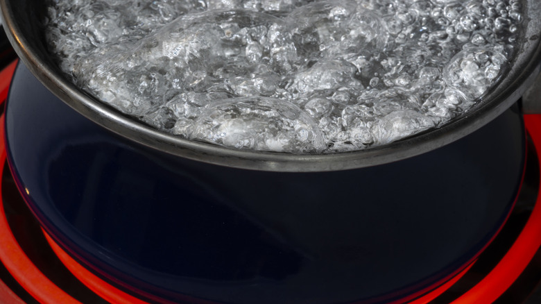 Water boiling on a stove
