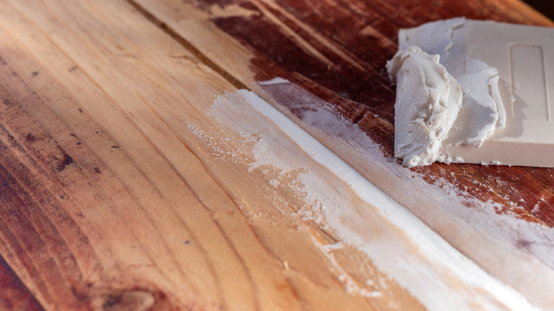 sealing a crack in a wooden floor