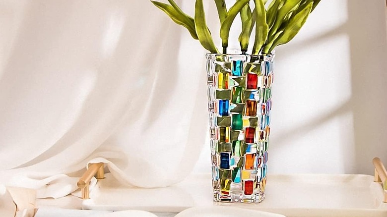 Magcolor Hand Painted Colorful Woven Glass Vase