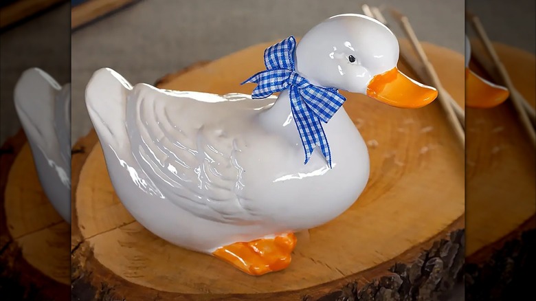 STP Goods White Goose Ceramic Figurine