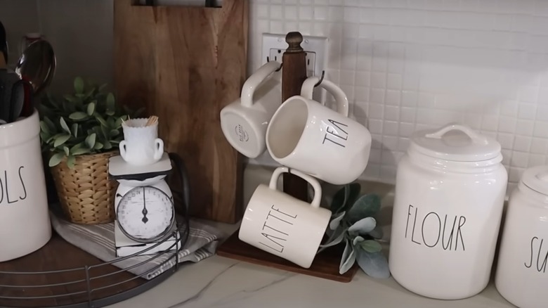 DIY mug tree on countertop