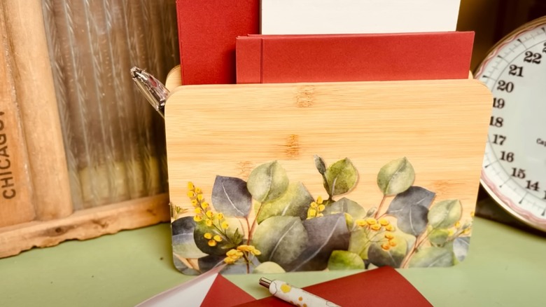 cutting board letter holder