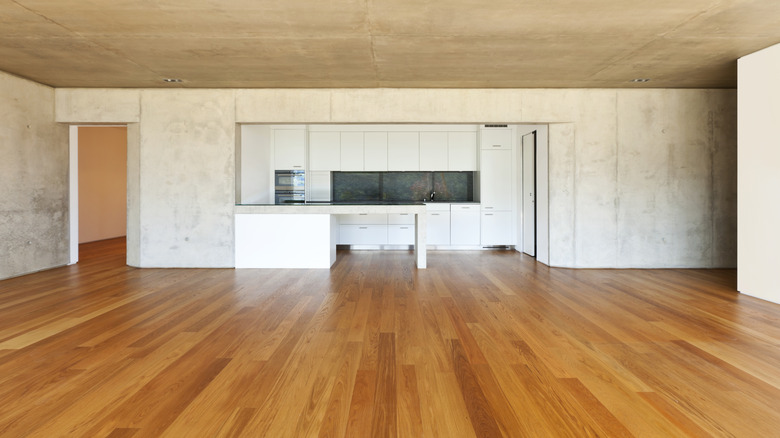 Hardwood floors in an unfurnished home