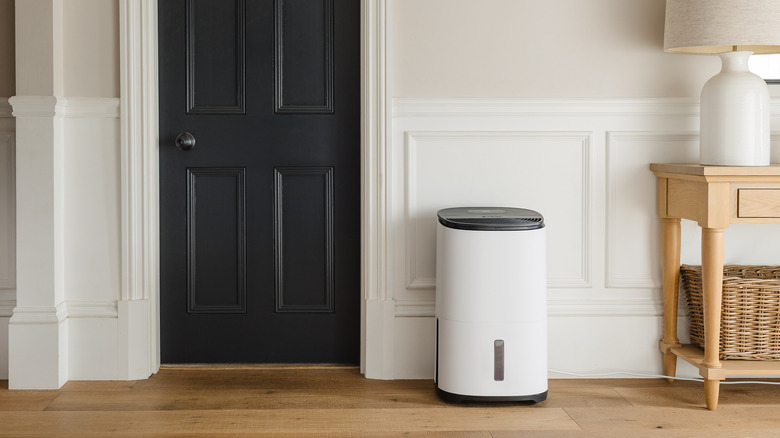 A dehumidifier in a home