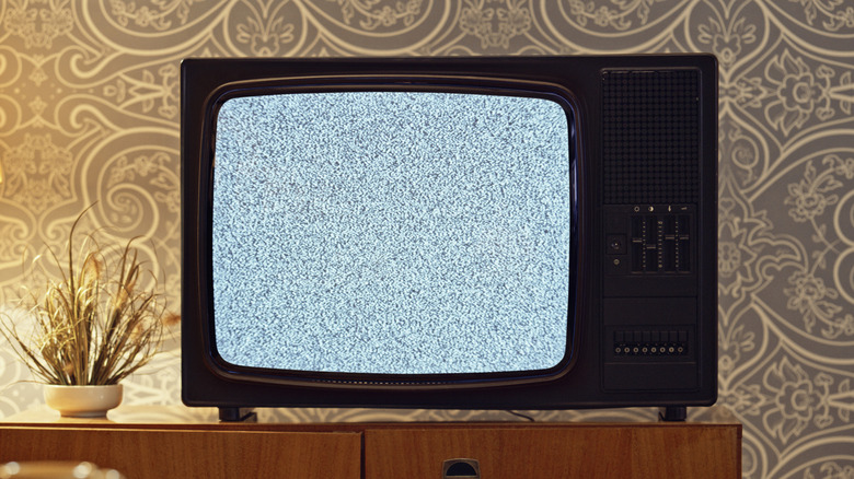 Old television on a TV stand