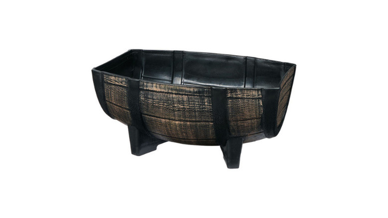 Belavi's Half Barrel Planter on a white background